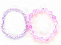 ENSEMBLE DE BRACELET BRILLANT ROSE ET MAUVE